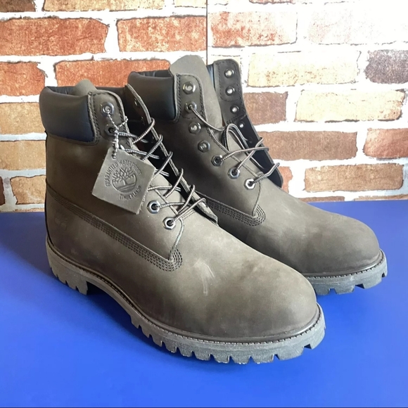 TIMBERLAND MEN’S PREMIUM WP BOOT MEDIUM BROWN NUBUCK - Picture 2 of 5